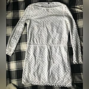 Carven womens white crochet eyelet mini dress size 36